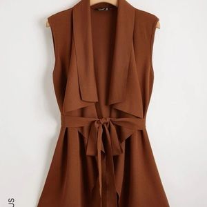 SHEIN Curve Waterfall Vest Coat 3X (18) - Burnt Orange